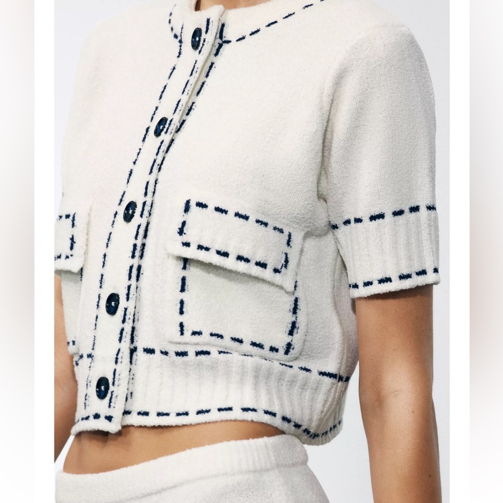 Zara TOPSTITCH CARDIGAN